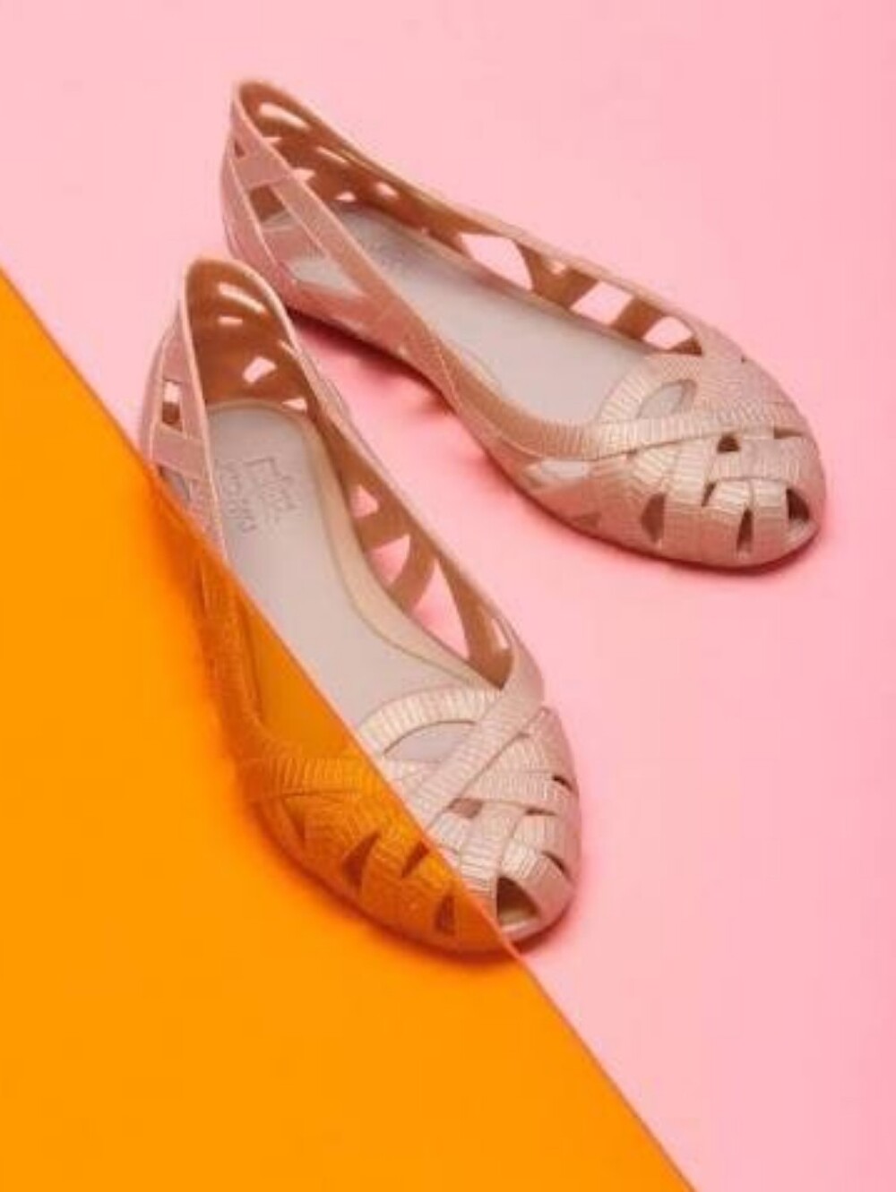 Melissa + Jason Wu Pink Iridiscent Jelly Sandals